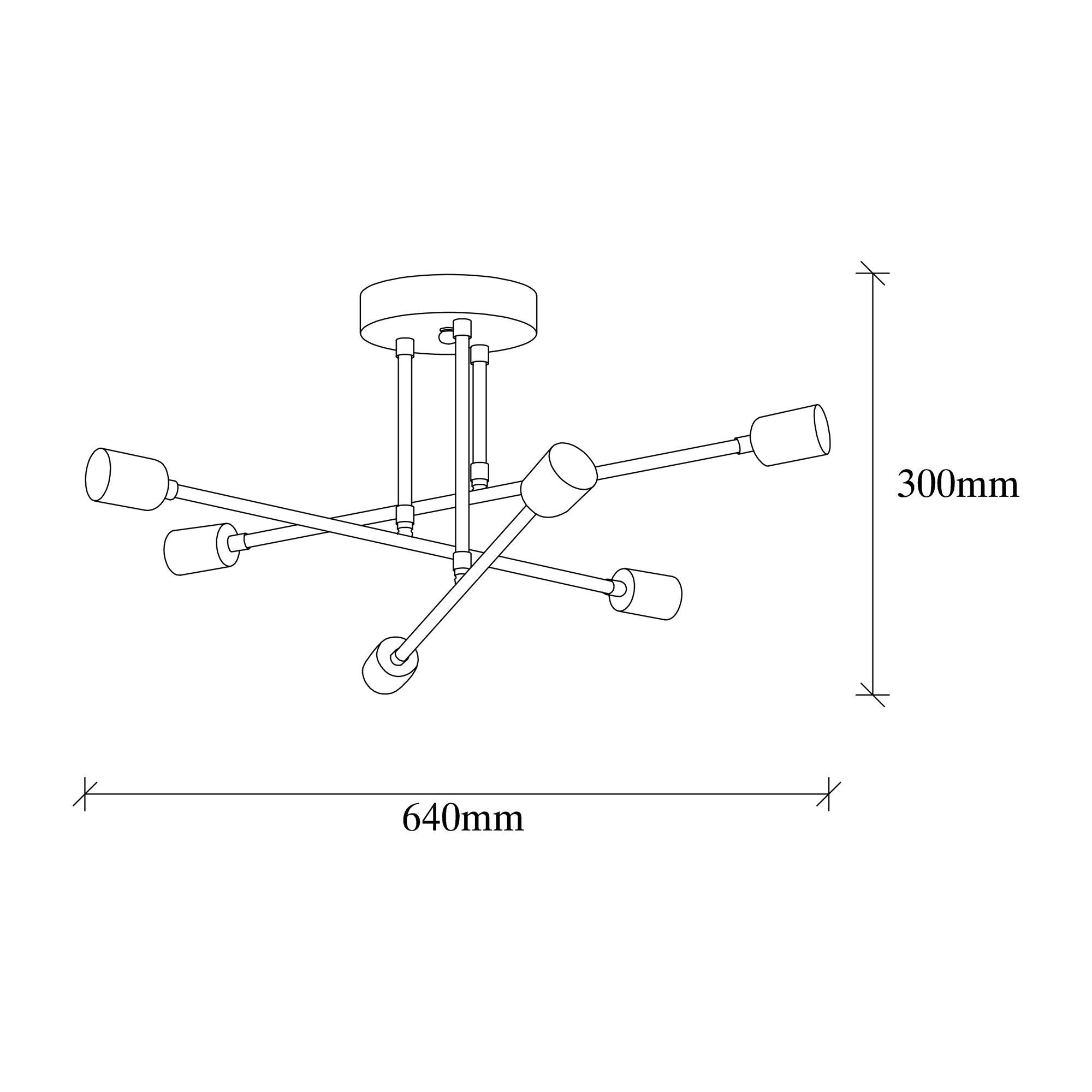 Suspension-plafonnier perpendiculaire 6 lampes Laterna Métal Noir