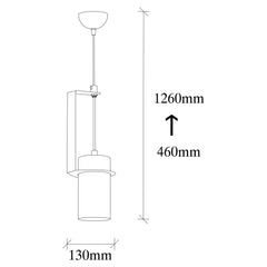 Suspension projecteur droit 1 lampe Brewster Métal Noir