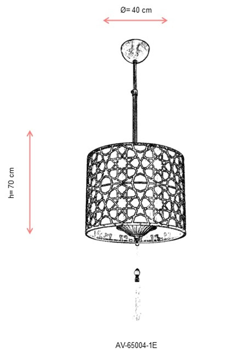 Suspension Rasvel D30cm Métal Motif Marocain