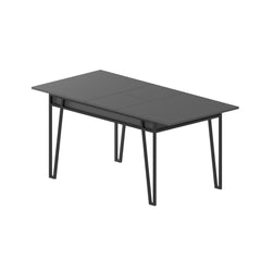 Table à manger extensible Atyps Bois Anthracite et Métal Noir