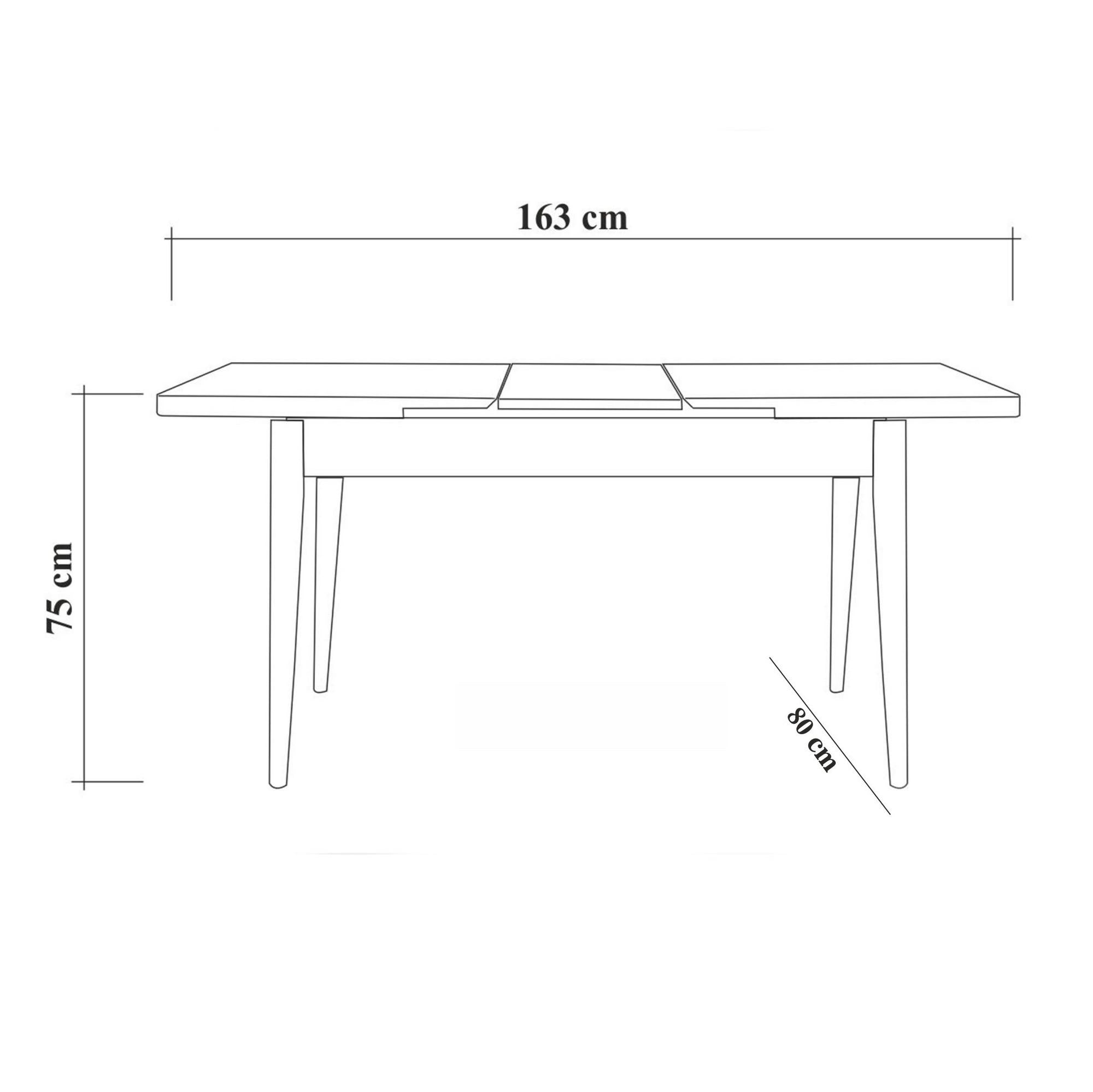 Table à manger Extensible Malva Panneau Mélaminé Blanc