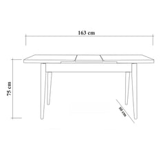 Table à manger Extensible Malva Panneau Mélaminé Blanc