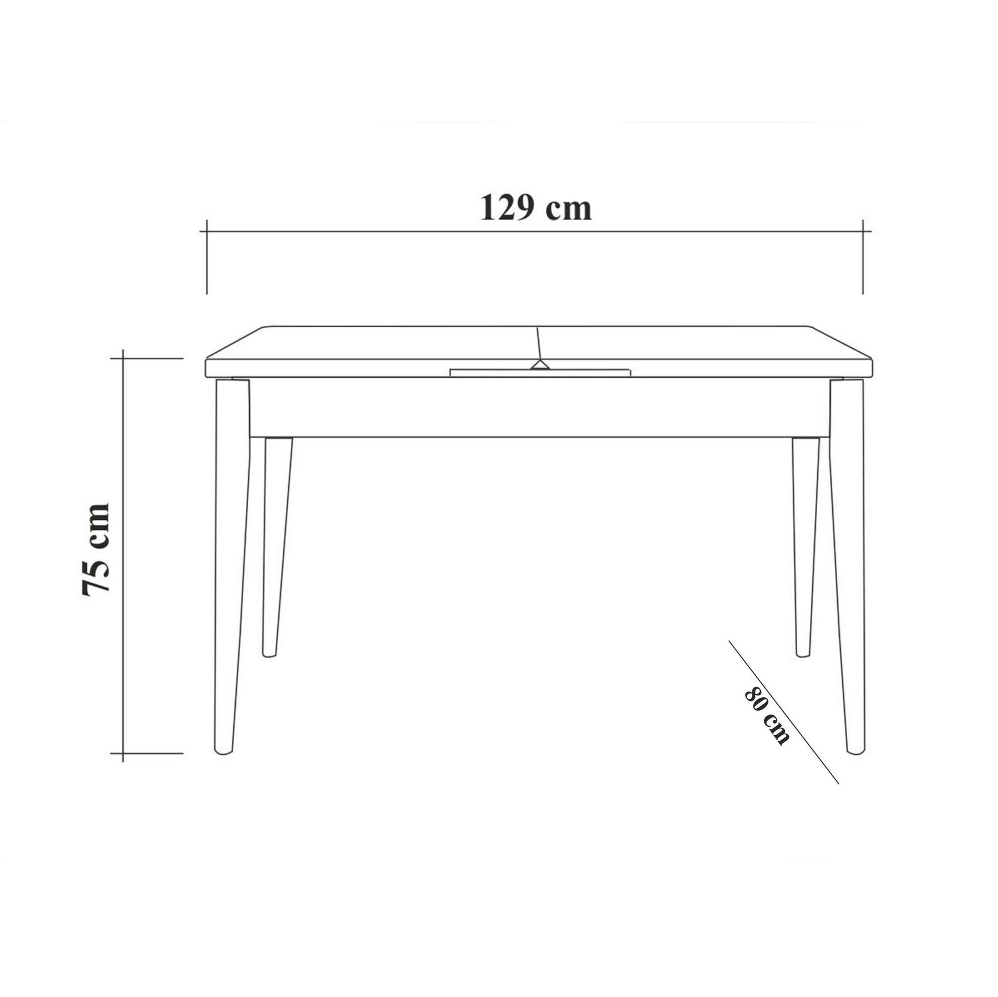 Table à manger Extensible Malva Panneau Mélaminé Blanc