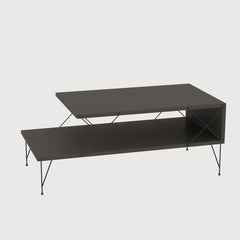 Table basse design à 2 plateaux Cayena Noir et Gris foncé