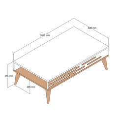 Table basse design Oviva L105cm Bois foncé