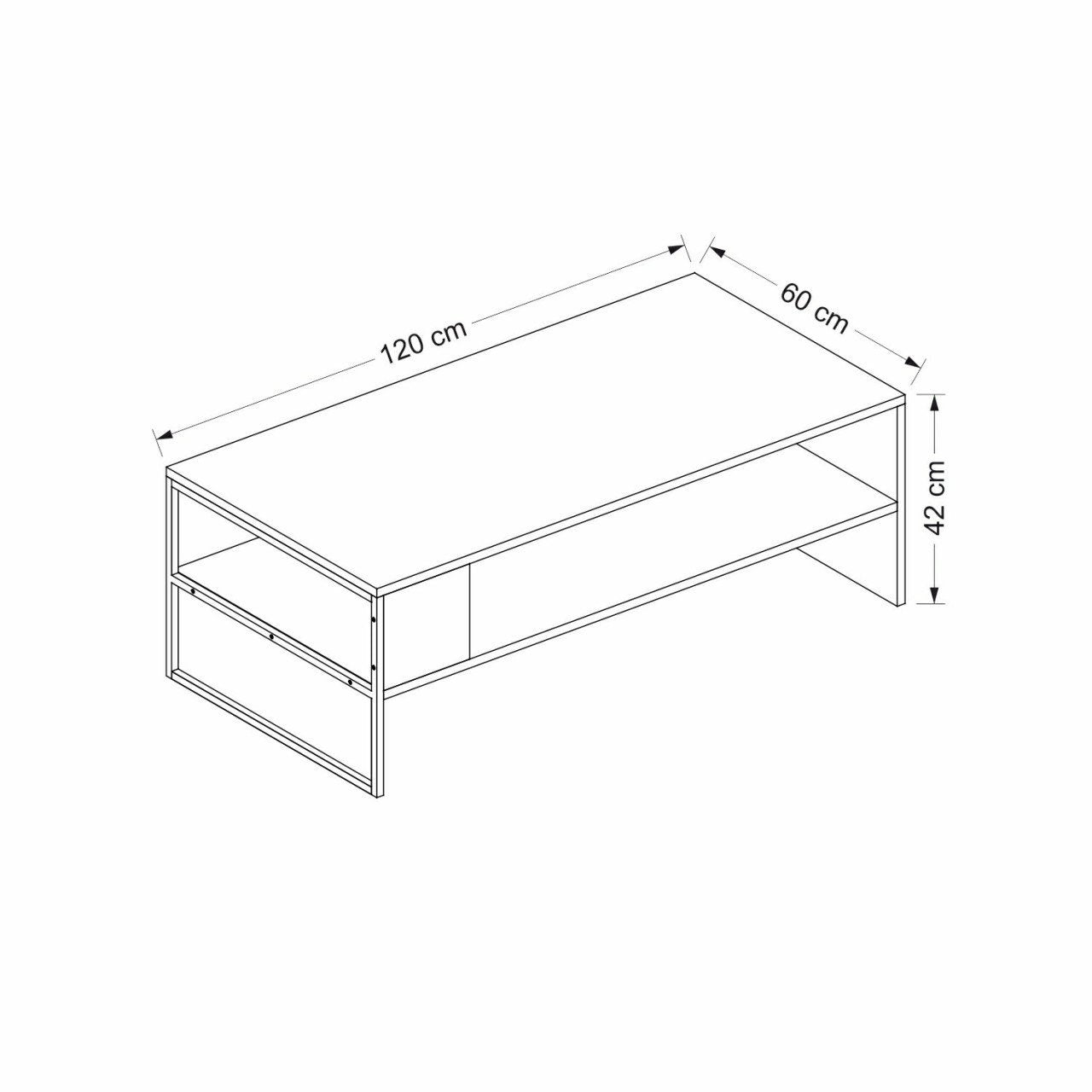 Table basse design Zlatni Métal Noir et Bois Noir et Blanc