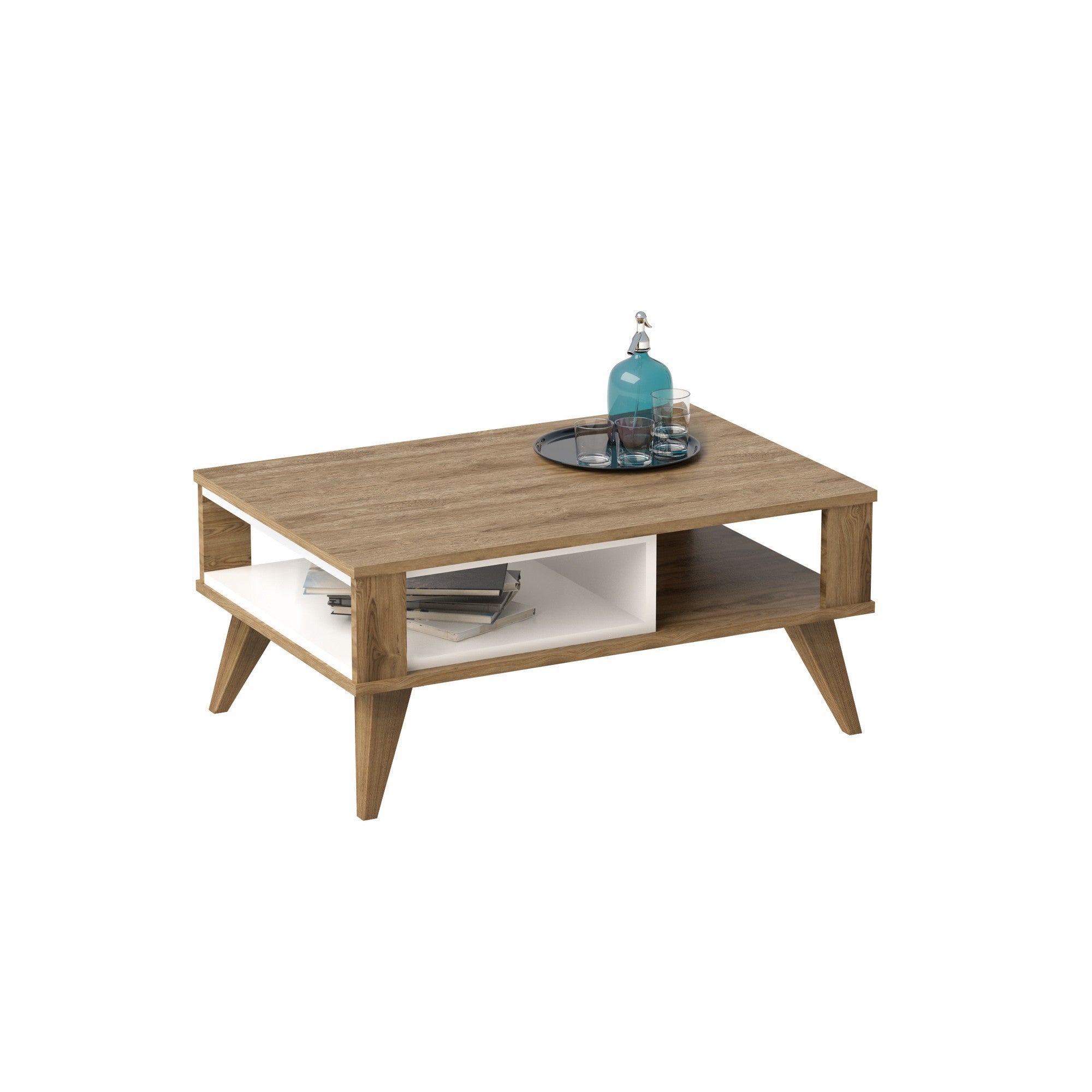 Table basse Incommodum Bois Chêne et Blanc