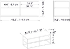 Table basse rectangle Cubicum 2 tablettes Bois Marbre Blanc et Métal Or