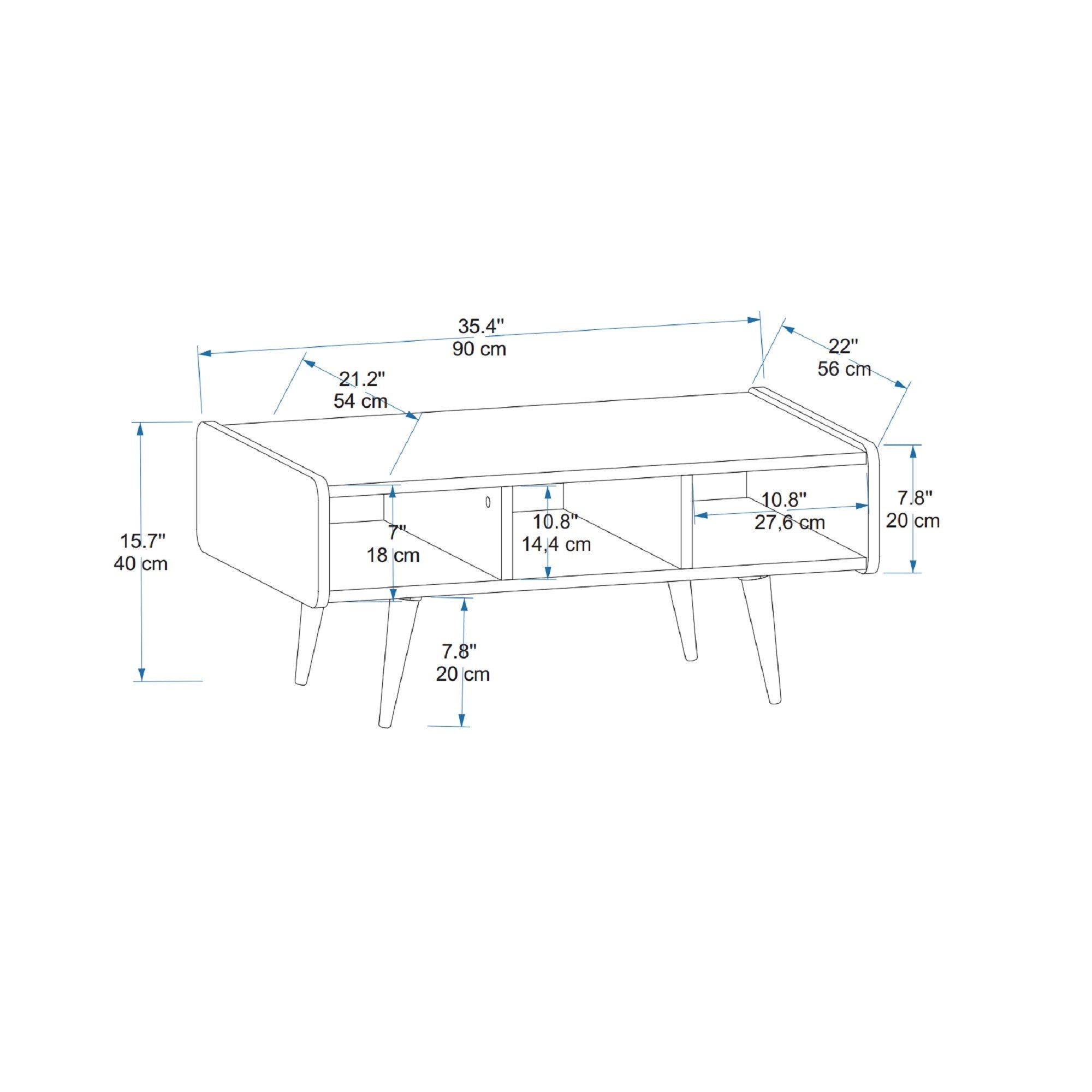 Table basse Shakti 90x54cm Bois foncé et Noir