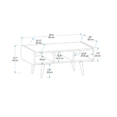 Table basse Shakti 90x54cm Bois foncé et Noir