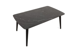 Table basse Sina L100xP60cm Bois Effet marbre Noir