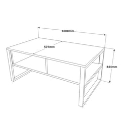 Table basse style industriel Oksana Bois clair