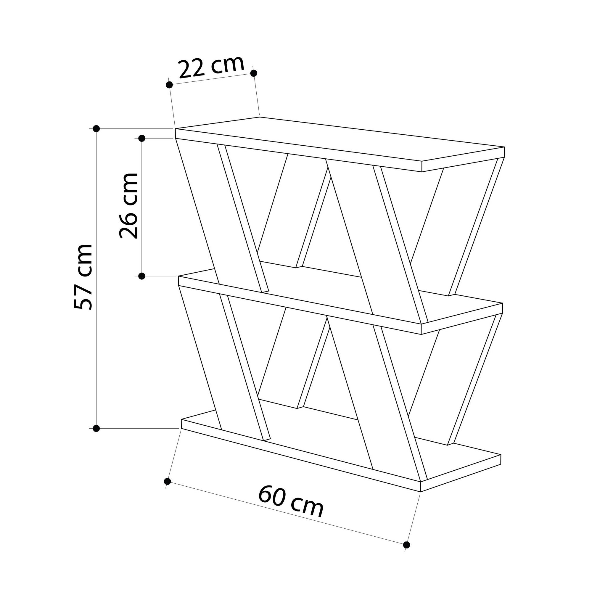 Table d'appoint 2 étages Uslin Bois Anthracite