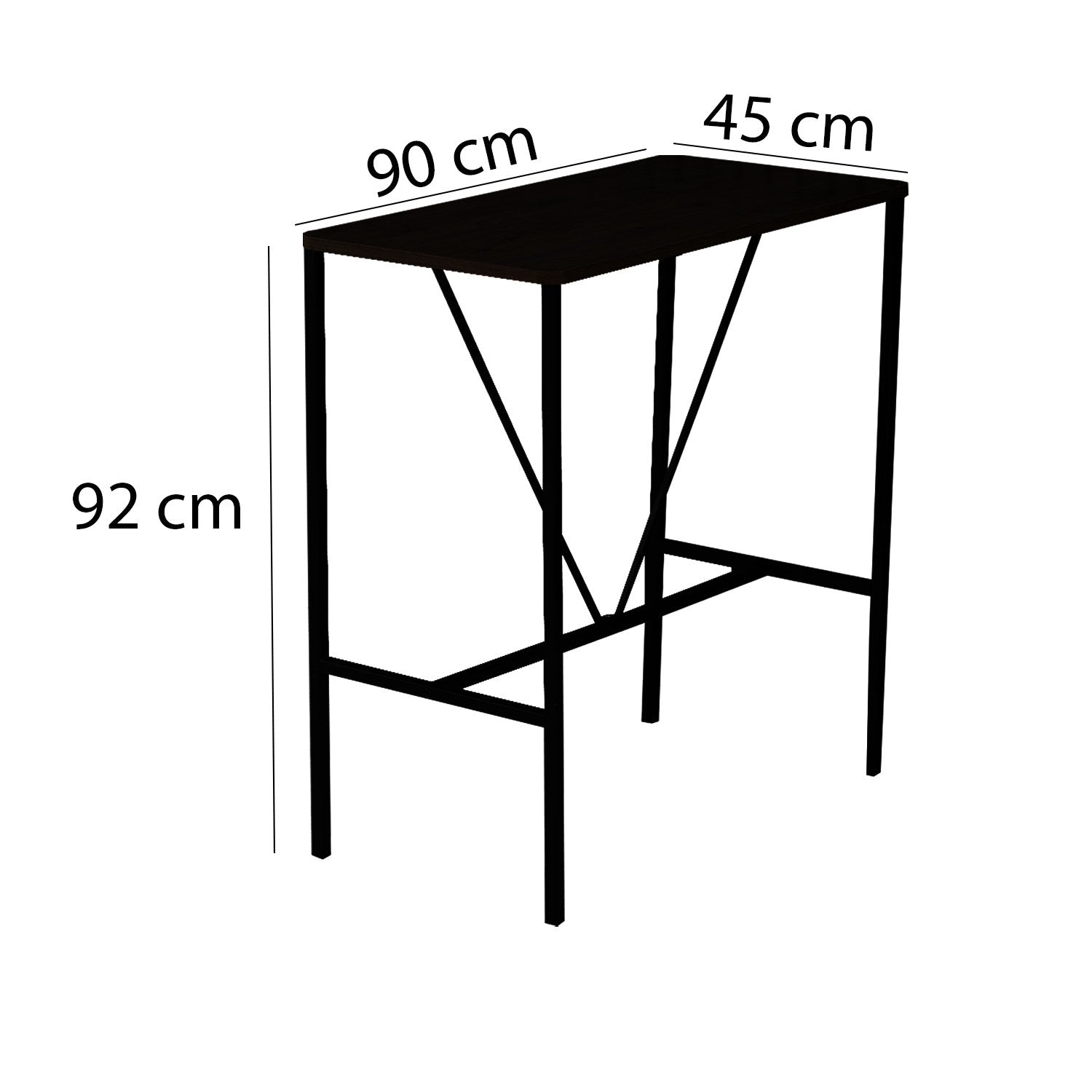 Table de bar Koumo Bois clair, Métal Noir