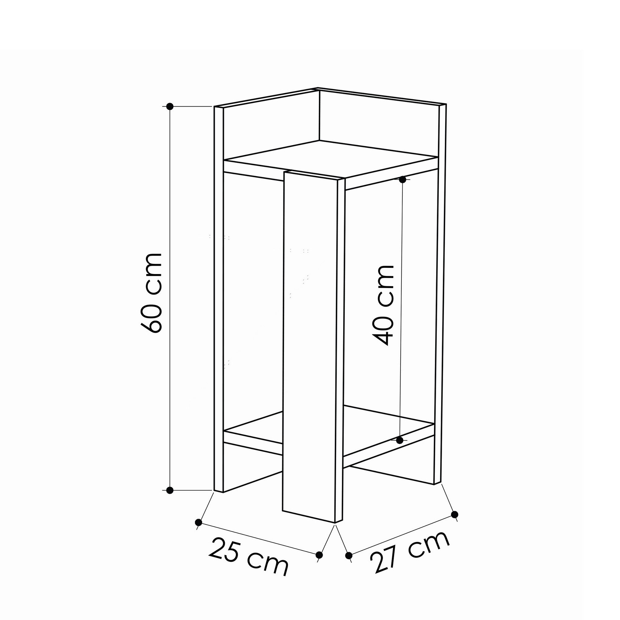 Table de chevet côté droit Vulas Moka