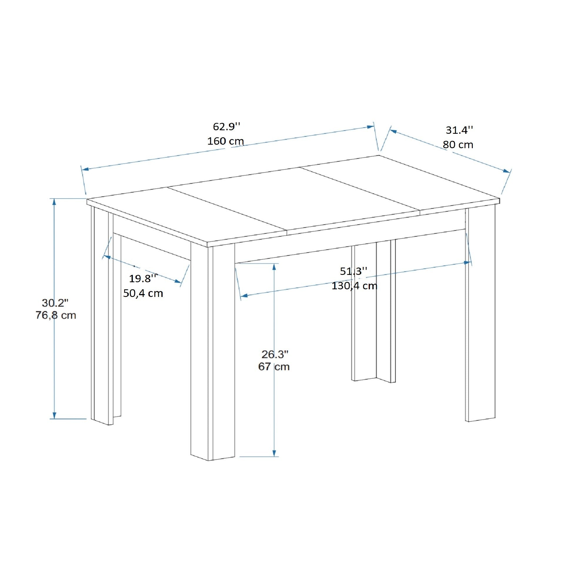 Table de salle à manger Nilanga Noir et Bois foncé