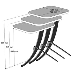 Table gigogne 3 pièces Zachem Panneau mélaminé Blanc