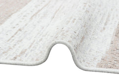 Tapis de couloir double face Azalea 80x300cm 100% Coton Beige et Blanc