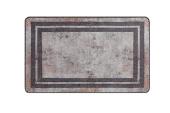 Tapis de salle de bain Pekar 70x120cm Texture de rouille Motif Rectangles Marron foncé