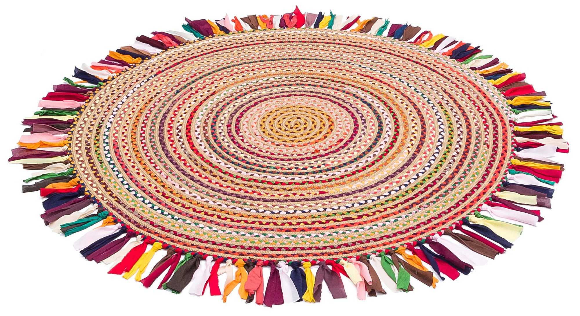 Tapis rond Jatropha D150cm Coton Motif Ethnique