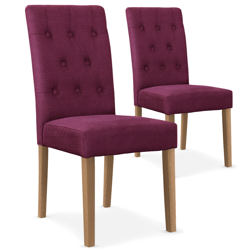Lot de 2 chaises Cecil Tissu Violet