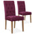 Lot de 2 chaises en tissu violet avec pieds en bois