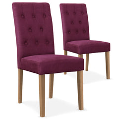 Lot de 2 chaises Cecil Tissu Violet
