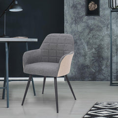 Lot de 2 Chaises / Fauteuils Unika Tissu Gris et Beige