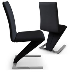 Lot de 2 chaises design et modernes noires Flash