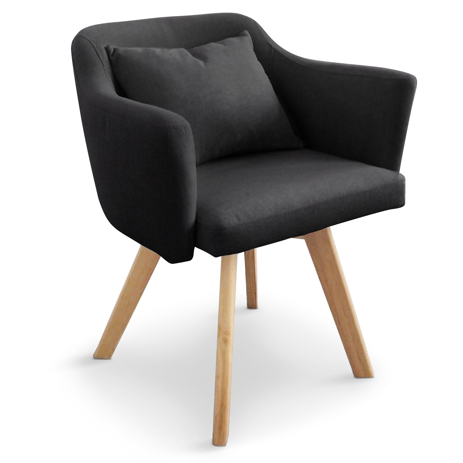 Chaise / Fauteuil scandinave Dantes Tissu Noir